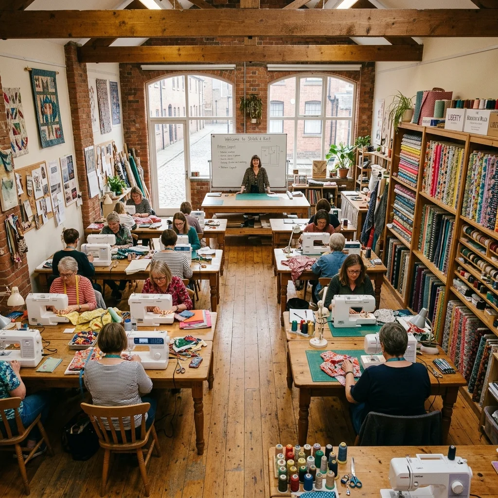 Inside Home Sewing School studio in Gloucestershire